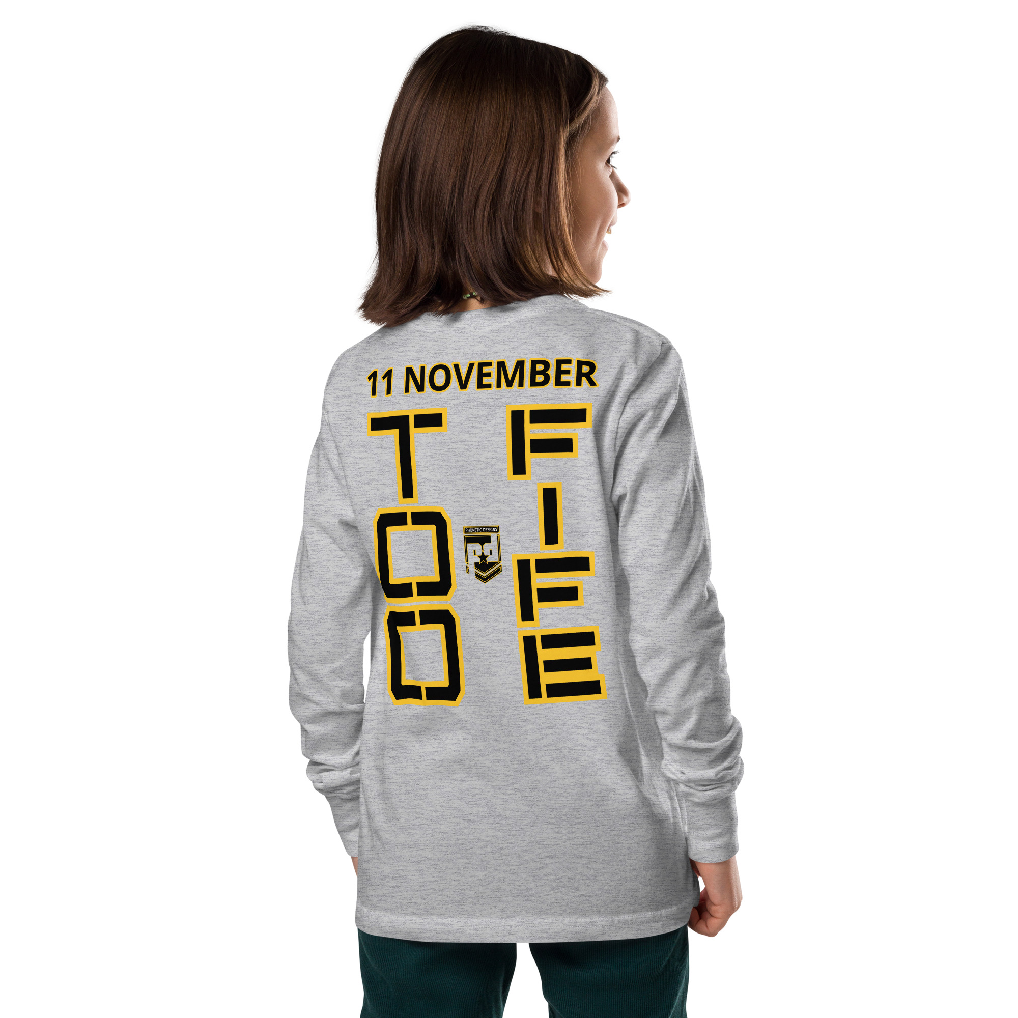 DAD IS A VETERAN TOO FIFE Youth Long Sleeve Tee - Image 6