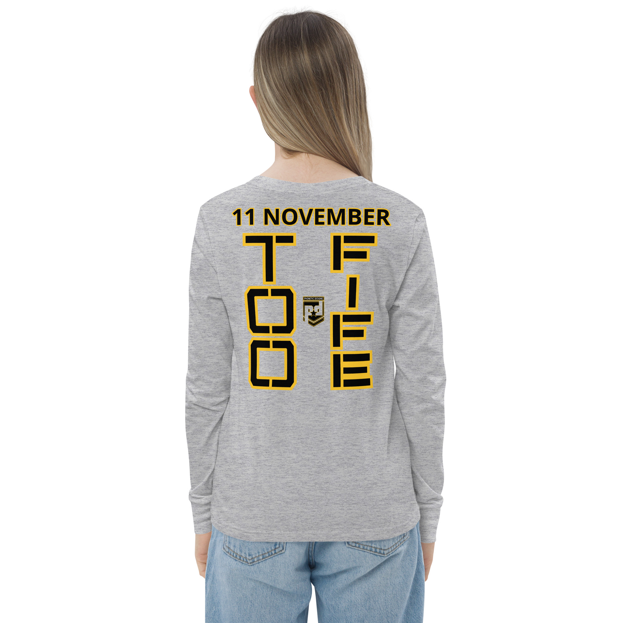 GRANDMA IS A VETERAN TOO FIFE Youth Long Sleeve Tee - Image 11