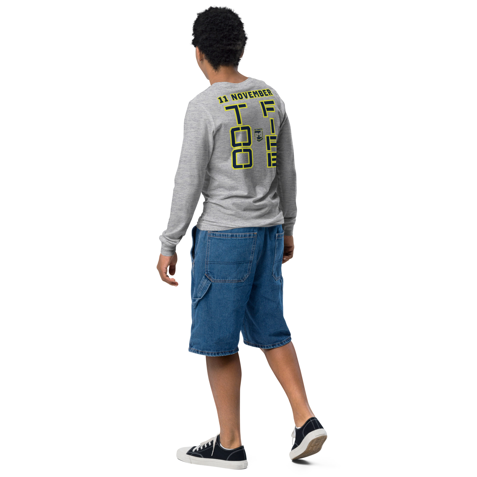 MOM IS A VETERAN TOO FIFE Youth Long Sleeve Tee - Image 6