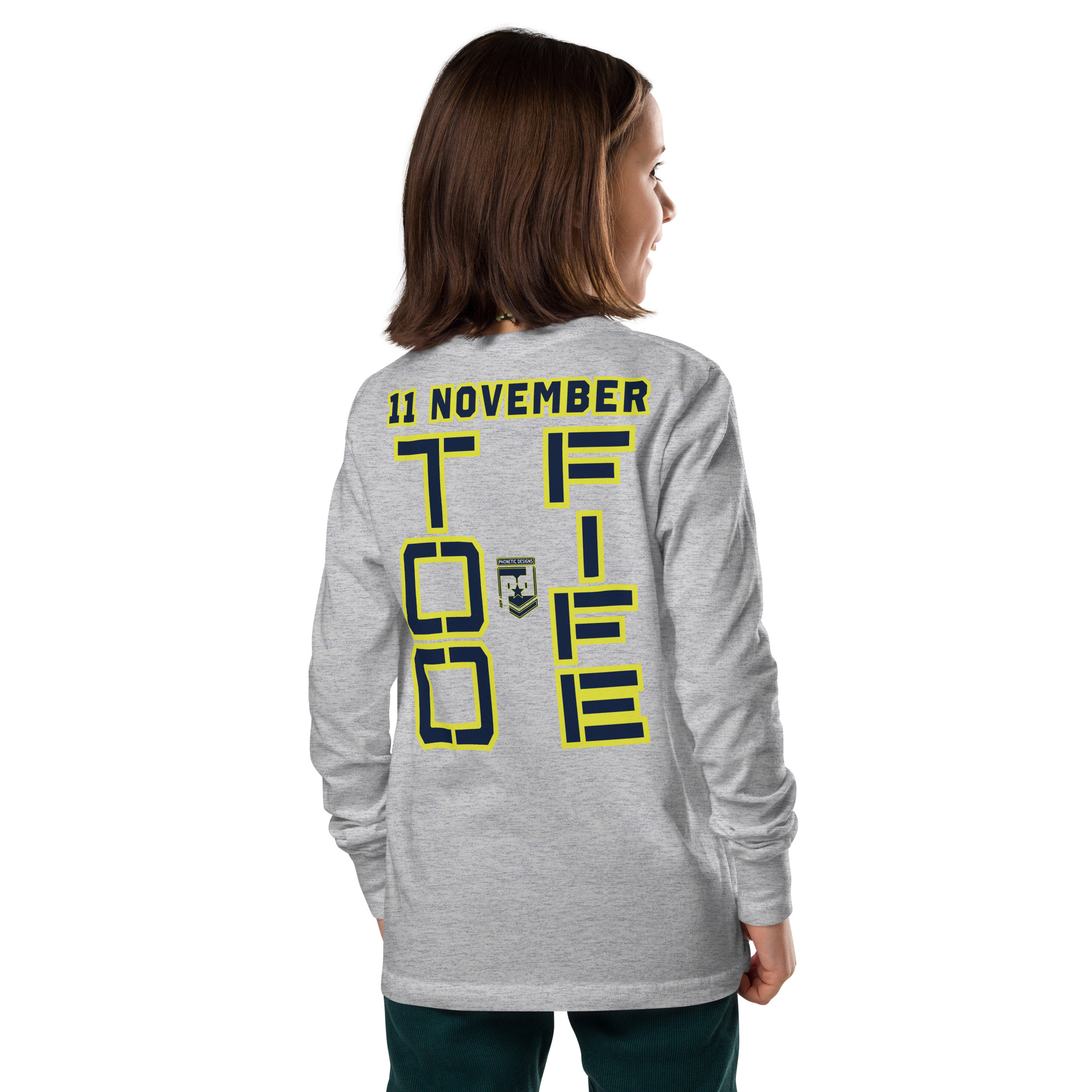 MOM IS A VETERAN TOO FIFE Youth Long Sleeve Tee - Image 6