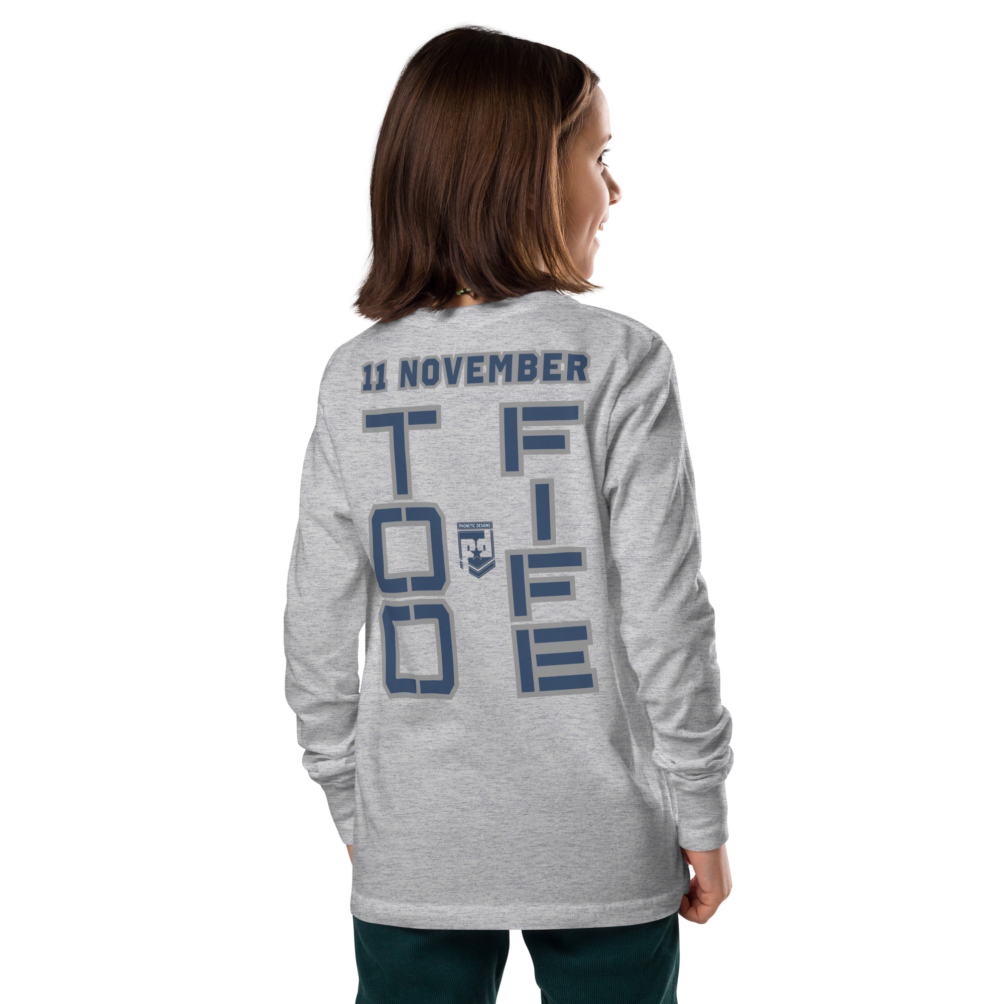 GRANDMA IS A VETERAN TOO FIFE Youth Long Sleeve Tee - Image 6