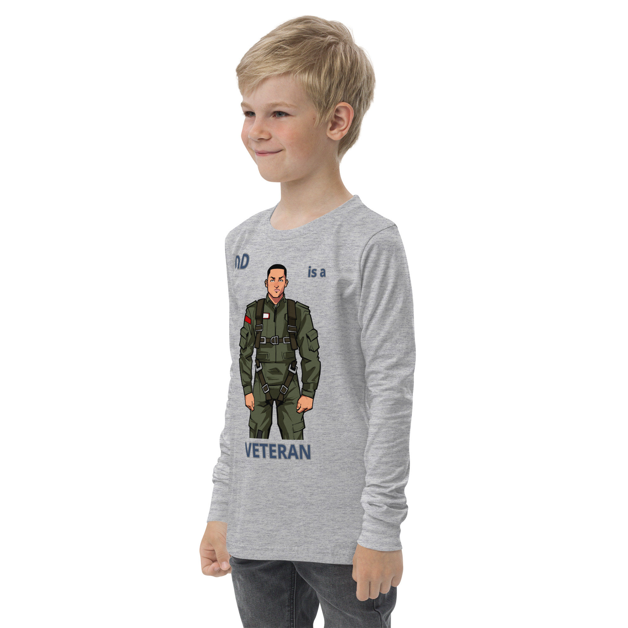 DAD IS A VETERAN TOO FIFE Youth Long Sleeve Tee - Image 6