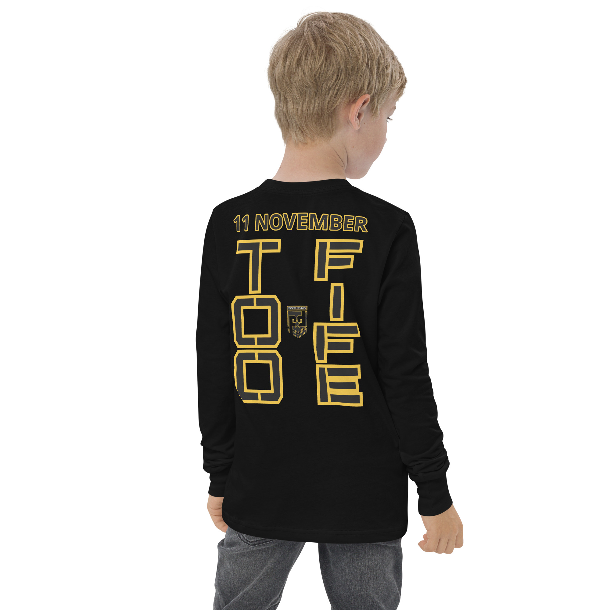 MOM IS A VETERAN TOO FIFE Youth Long Sleeve Tee - Image 4