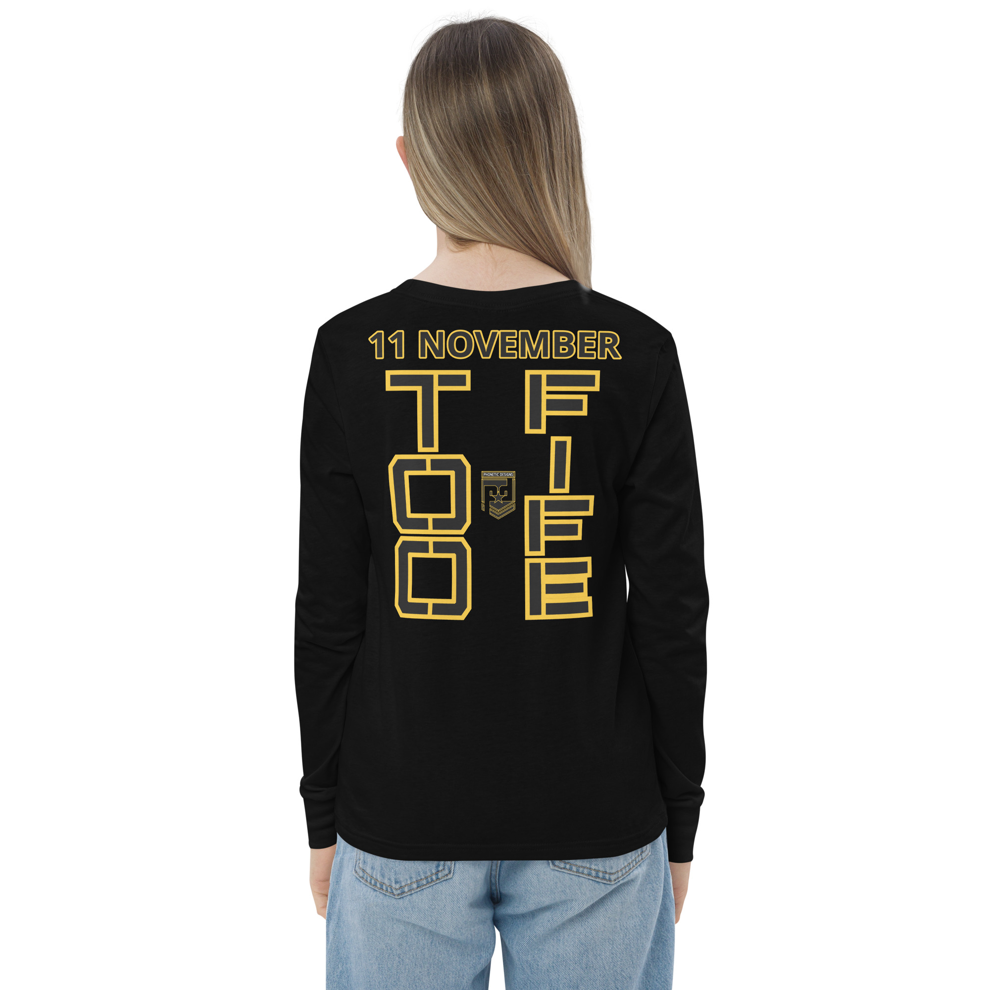 GRANDMA IS A VETERAN TOO FIFE Youth Long Sleeve Tee - Image 5