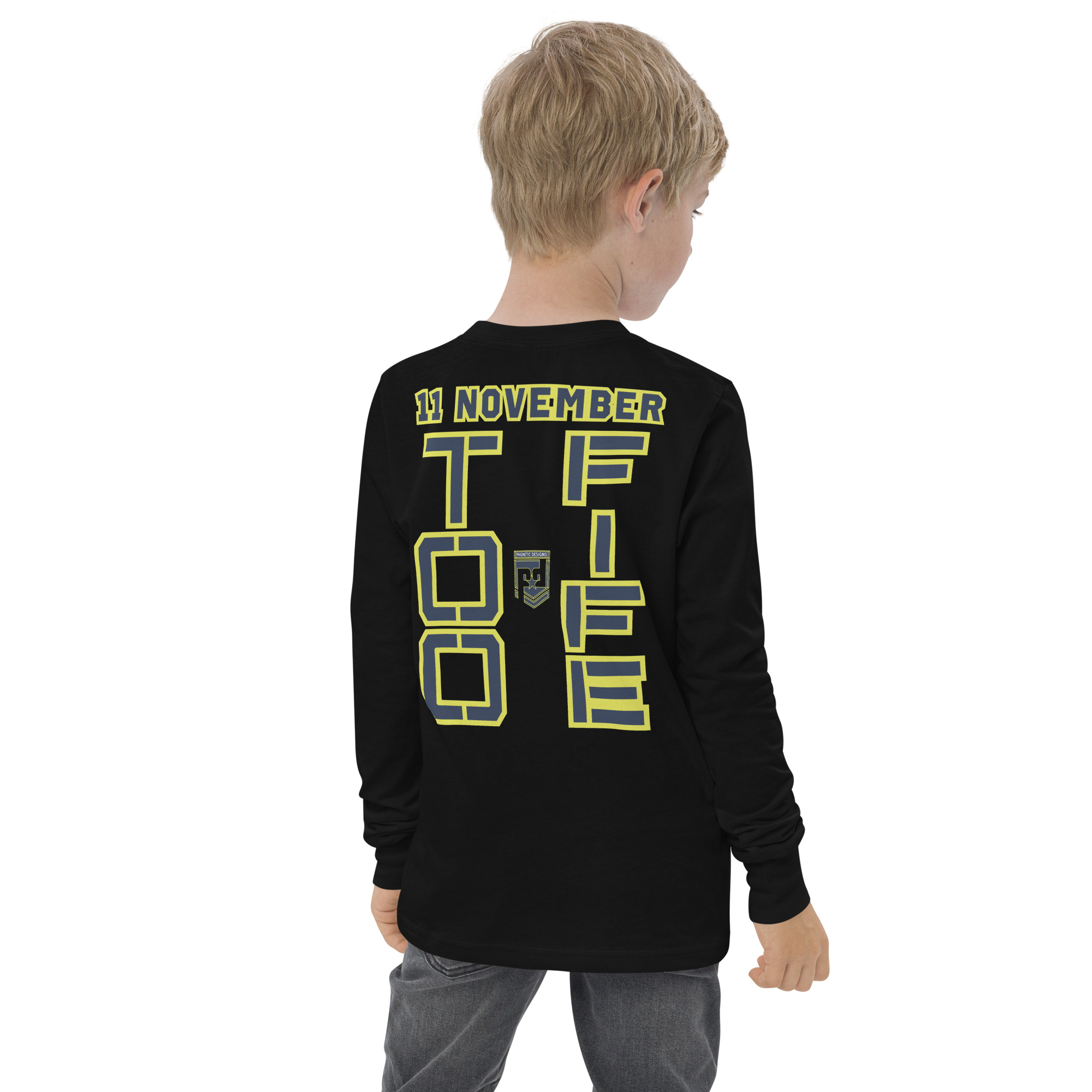 GRANDPA IS A VETERAN TOO FIFE Youth Long Sleeve Tee - Image 4
