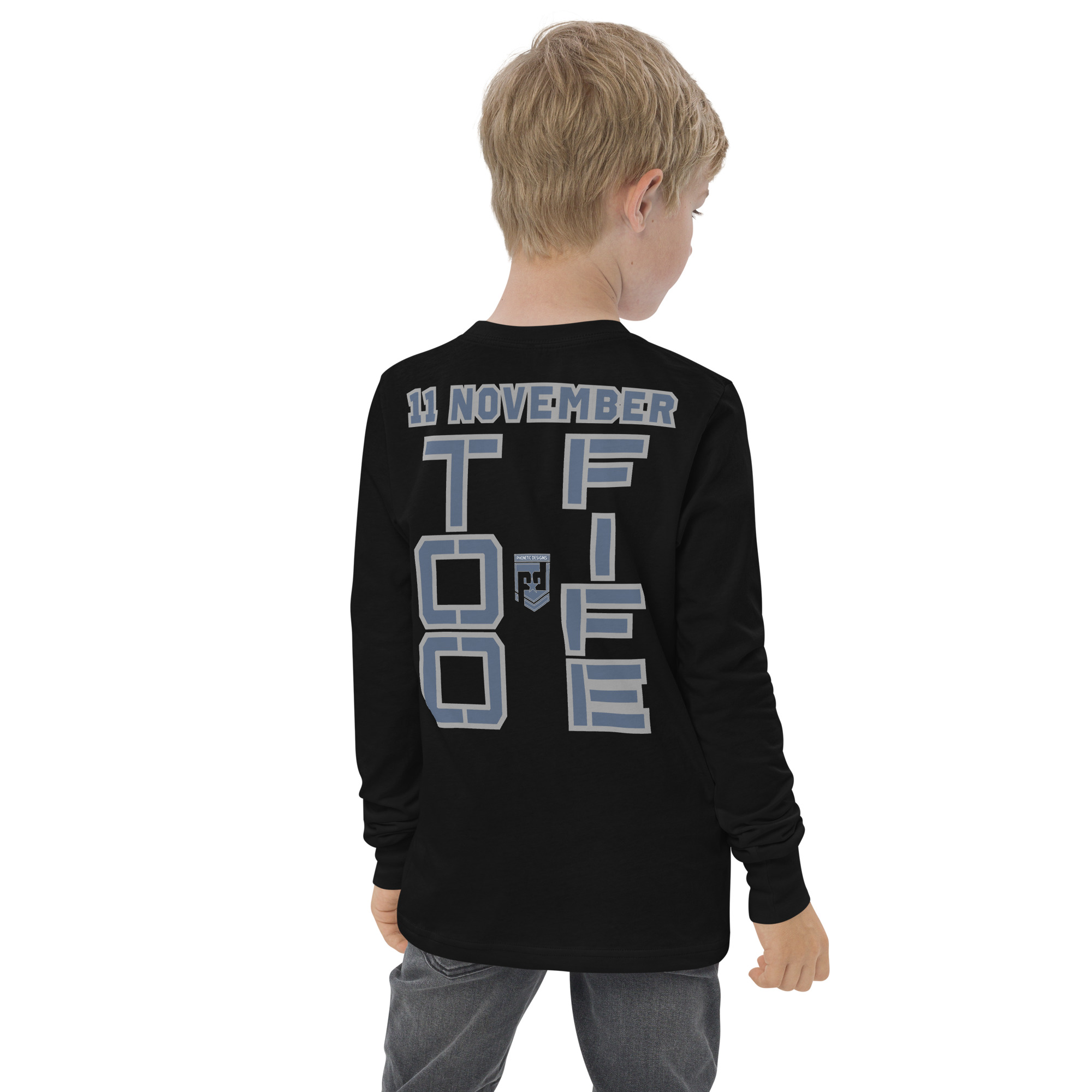 DAD IS A VETERAN TOO FIFE Youth Long Sleeve Tee - Image 4