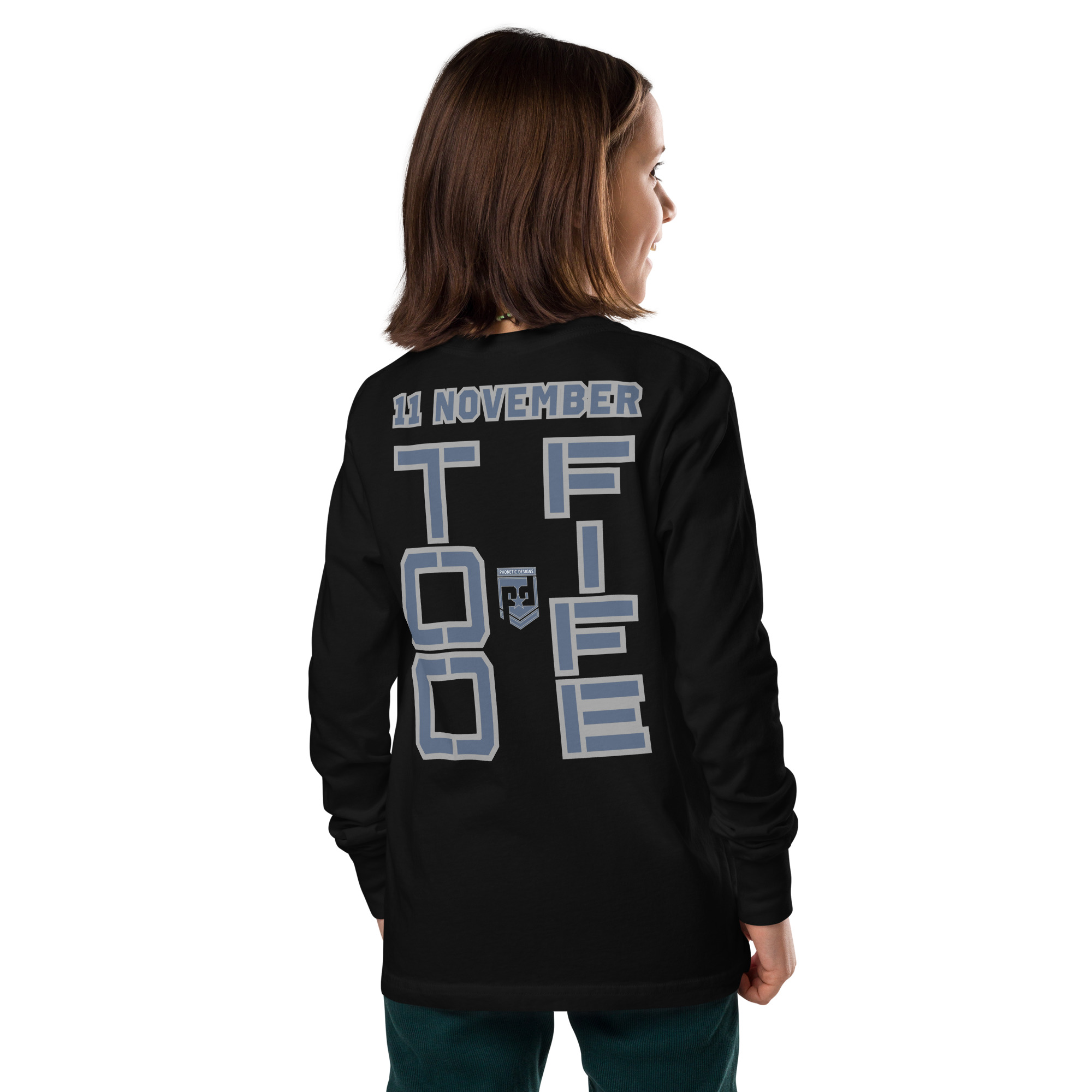 GRANDMA IS A VETERAN TOO FIFE Youth Long Sleeve Tee - Image 3
