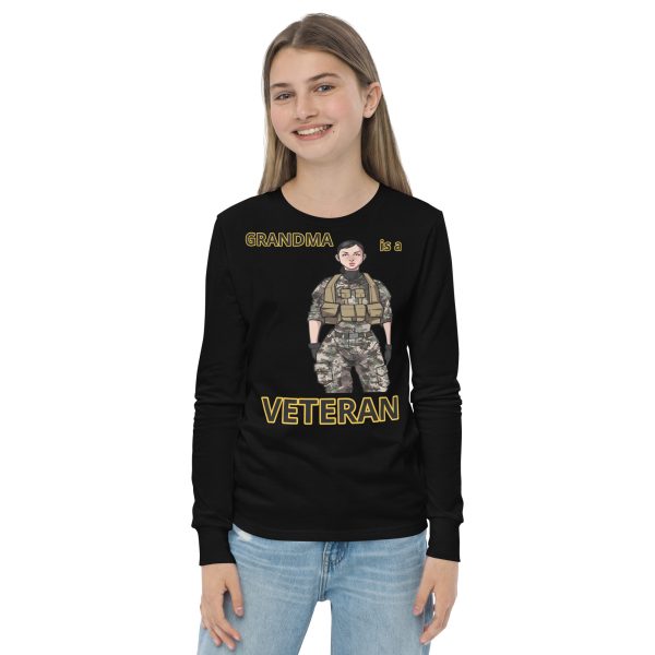 GRANDMA IS A VETERAN TOO FIFE Youth Long Sleeve Tee