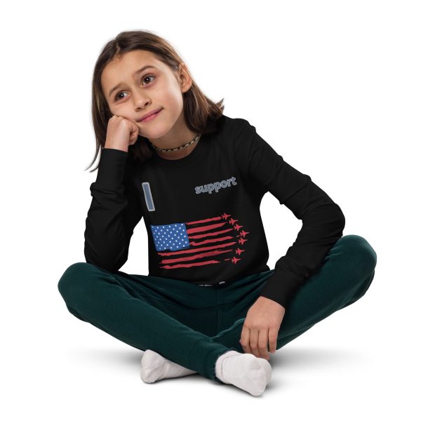 I SUPPORT  VETERANS TOO FIFE Youth Long Sleeve Tee