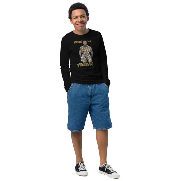 MOM IS A VETERAN TOO FIFE Youth Long Sleeve Tee