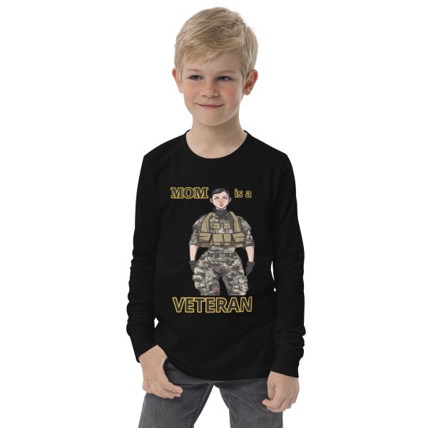 MOM IS A VETERAN TOO FIFE Youth Long Sleeve Tee