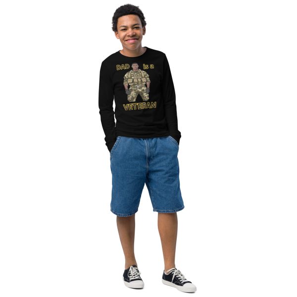 DAD IS A VETERAN TOO FIFE Youth Long Sleeve Tee