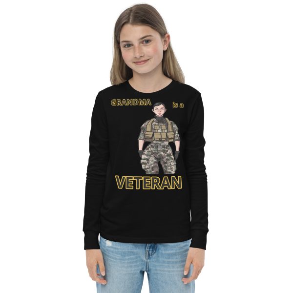 GRANDMA IS A VETERAN TOO FIFE Youth Long Sleeve Tee