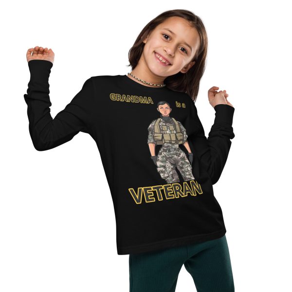 GRANDMA IS A VETERAN TOO FIFE Youth Long Sleeve Tee