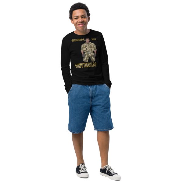GRANDPA IS A VETERAN TOO FIFE Youth Long Sleeve Tee