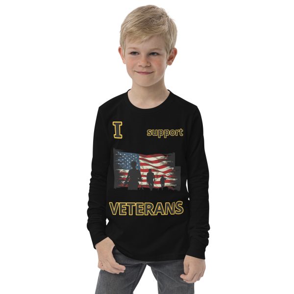 I SUPPORT  VETERANS TOO FIFE Youth Long Sleeve Tee