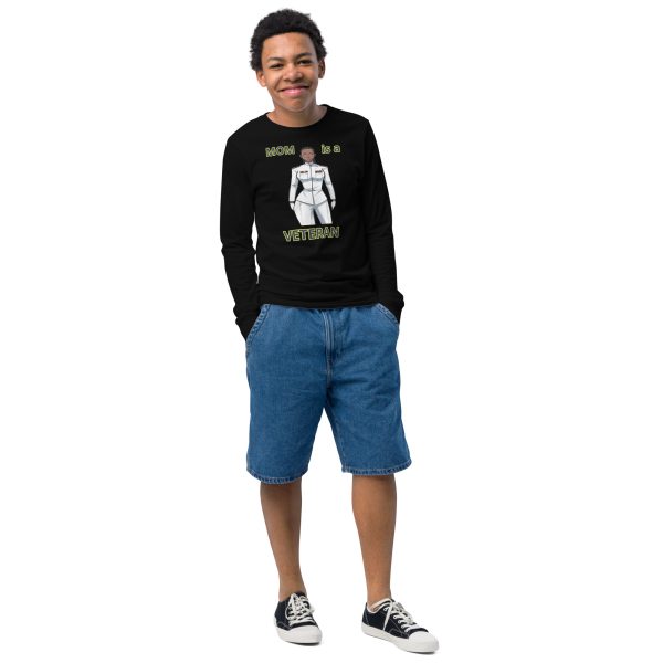 MOM IS A VETERAN TOO FIFE Youth Long Sleeve Tee