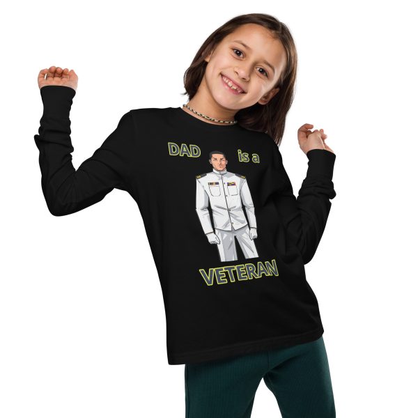 DAD IS A VETERAN TOO FIFE Youth Long Sleeve Tee