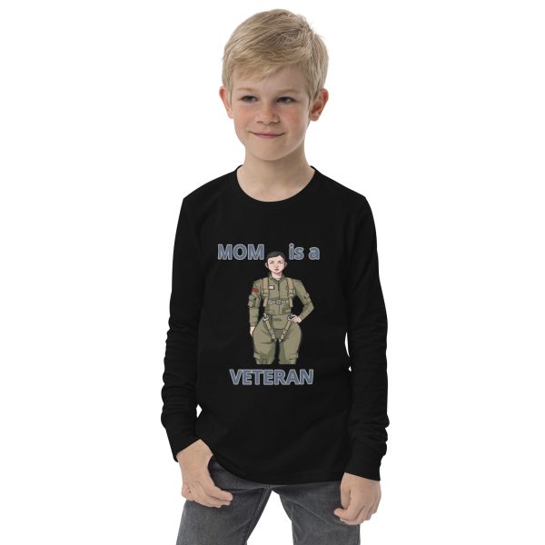 MOM IS A VETERAN TOO FIFE Youth Long Sleeve Tee