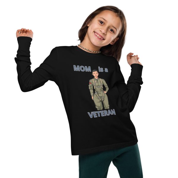MOM IS A VETERAN TOO FIFE Youth Long Sleeve Tee