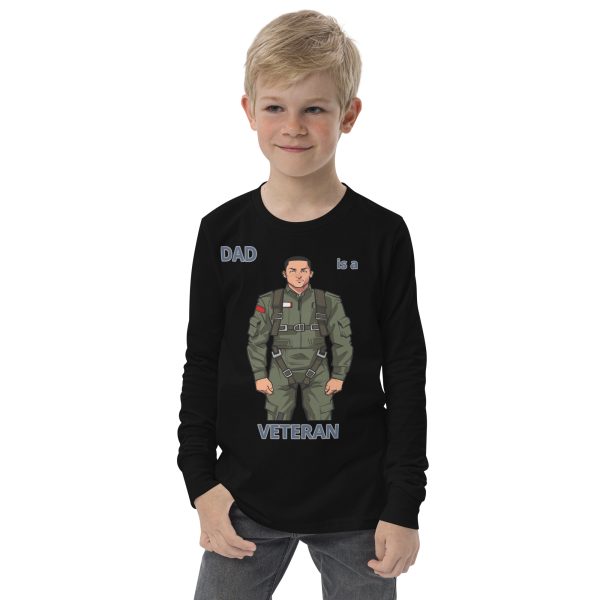 DAD IS A VETERAN TOO FIFE Youth Long Sleeve Tee