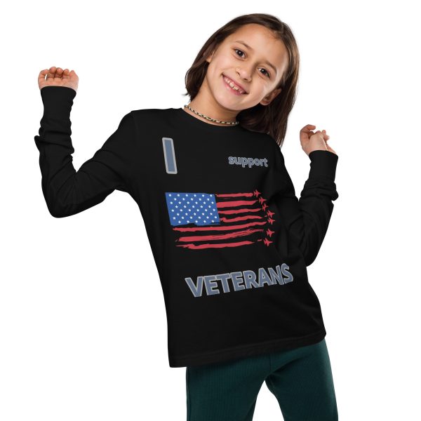 I SUPPORT  VETERANS TOO FIFE Youth Long Sleeve Tee