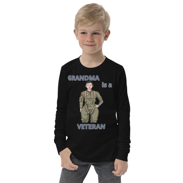 GRANDMA IS A VETERAN TOO FIFE Youth Long Sleeve Tee