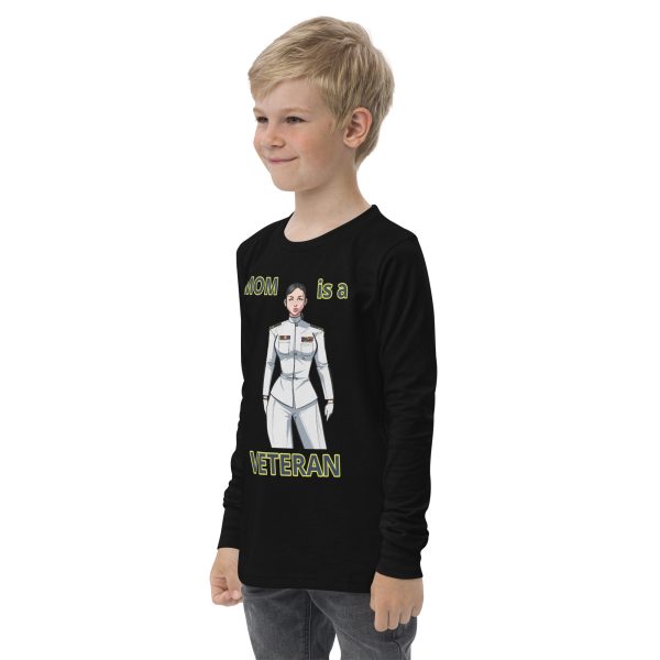 MOM IS A VETERAN TOO FIFE Youth Long Sleeve Tee