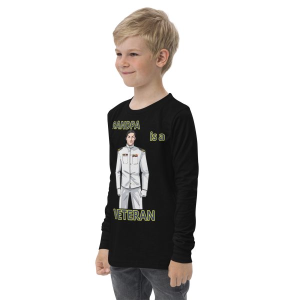 GRANDPA IS A VETERAN TOO FIFE Youth Long Sleeve Tee
