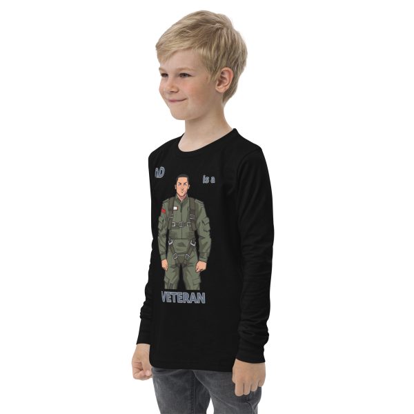 DAD IS A VETERAN TOO FIFE Youth Long Sleeve Tee