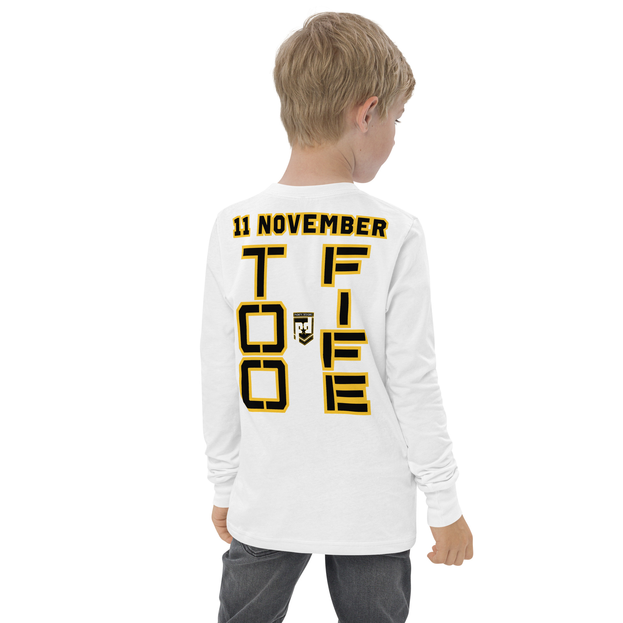 I SUPPORT VETERANS TOO FIFE Youth Long Sleeve Tee - Image 12