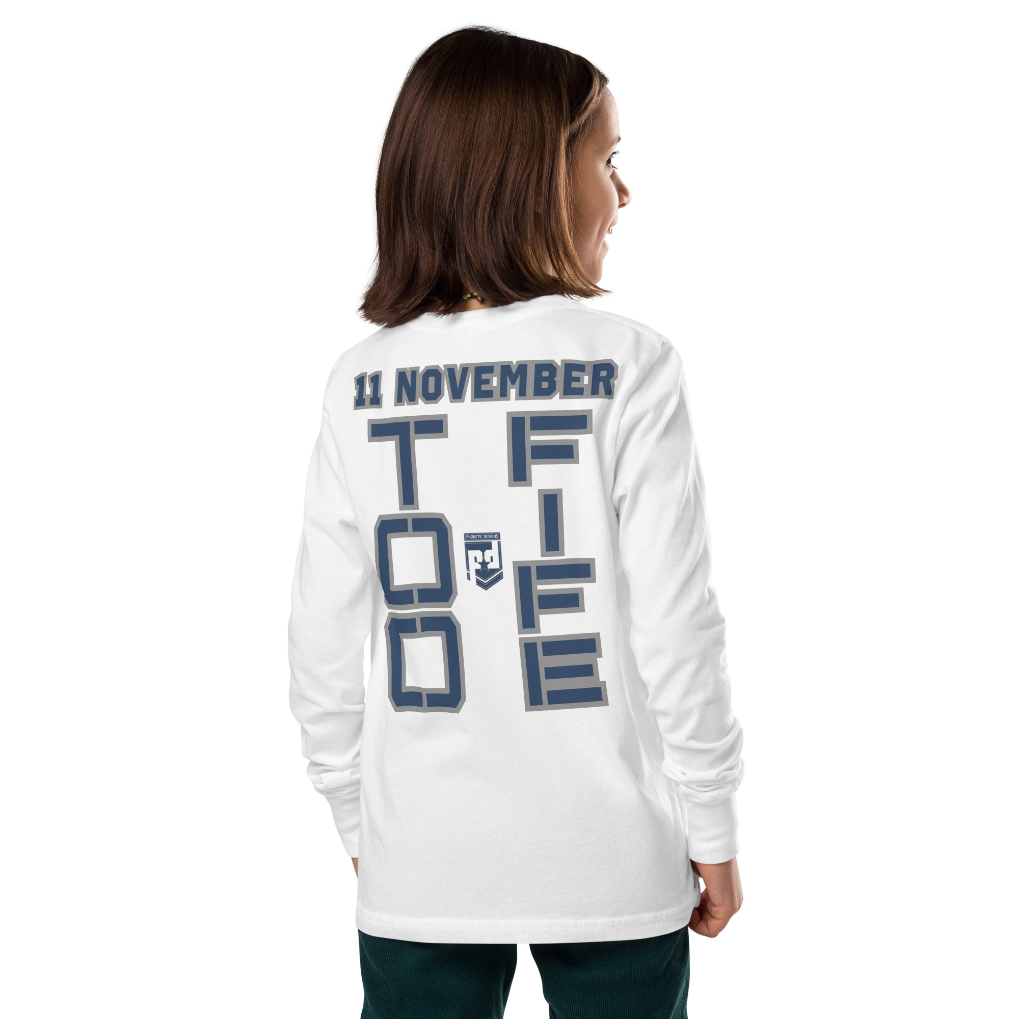 DAD IS A VETERAN TOO FIFE Youth Long Sleeve Tee - Image 9