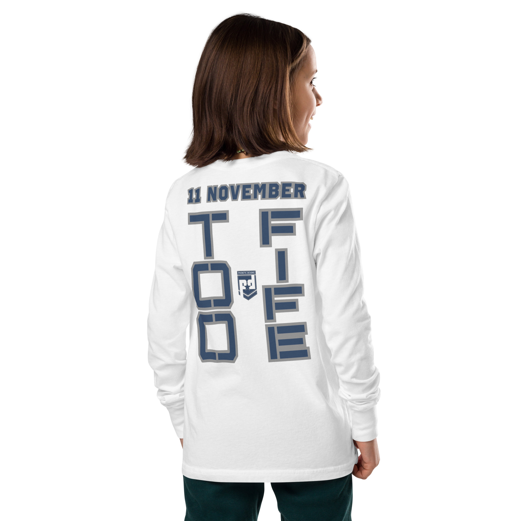 GRANDMA IS A VETERAN TOO FIFE Youth Long Sleeve Tee - Image 9