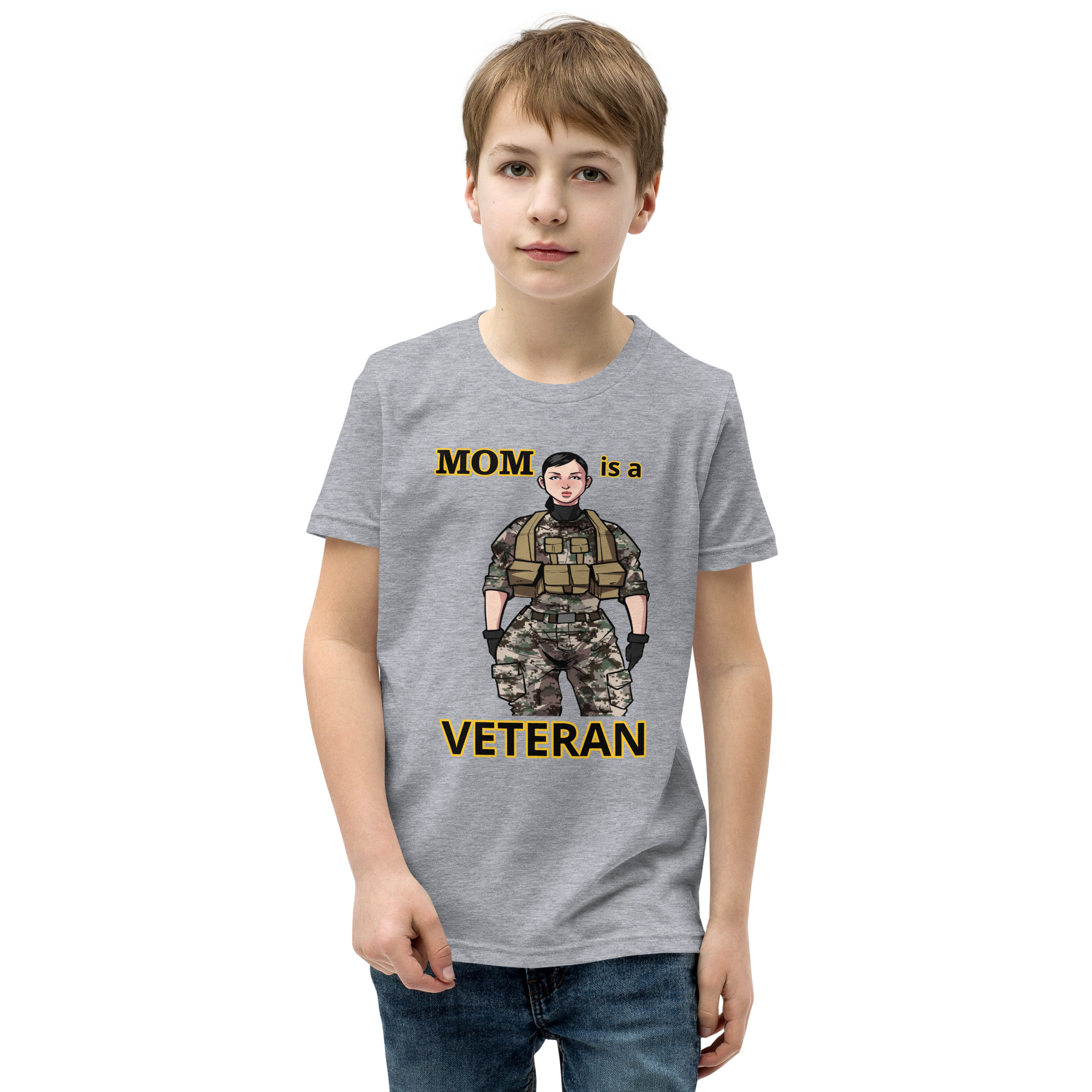 MOM IS A VETERAN TOO FIFE Youth Short Sleeve T-Shirt - Image 5