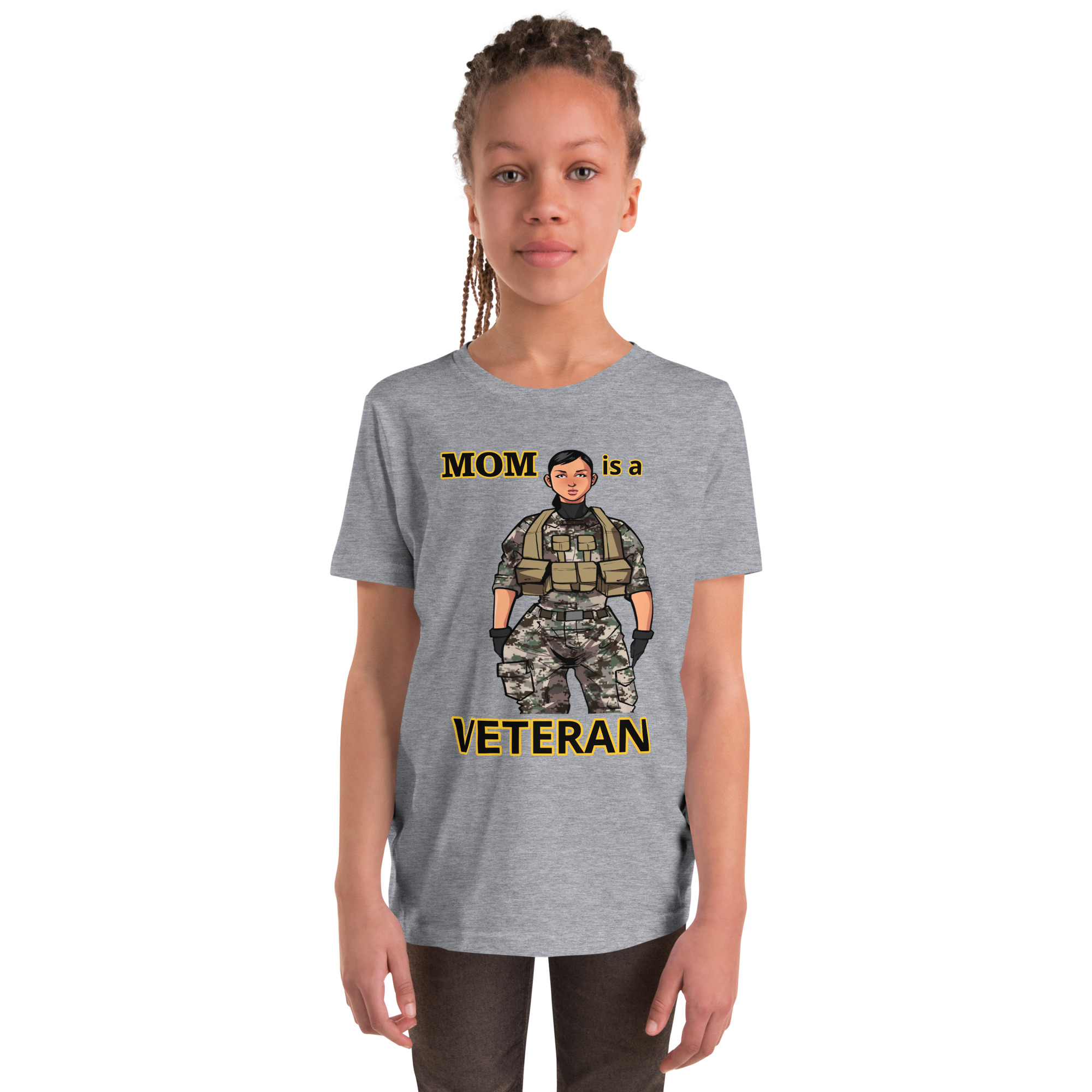 MOM IS A VETERAN TOO FIFE Youth Short Sleeve T-Shirt - Image 3