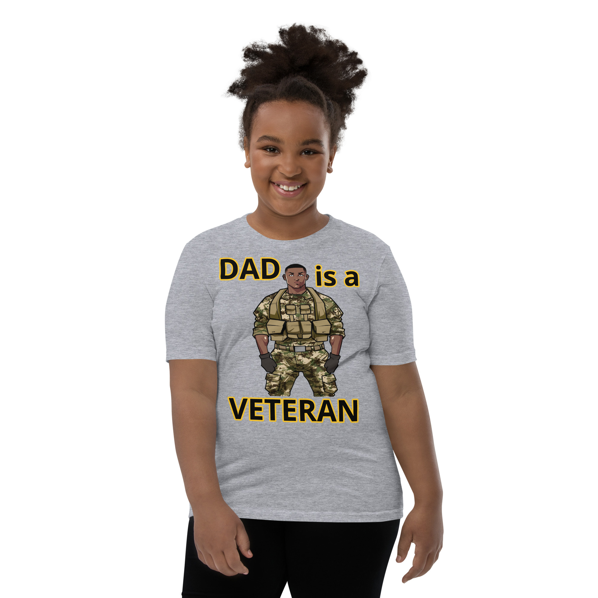 DAD IS A VETERAN TOO FIFE Youth Short Sleeve T-Shirt - Image 5
