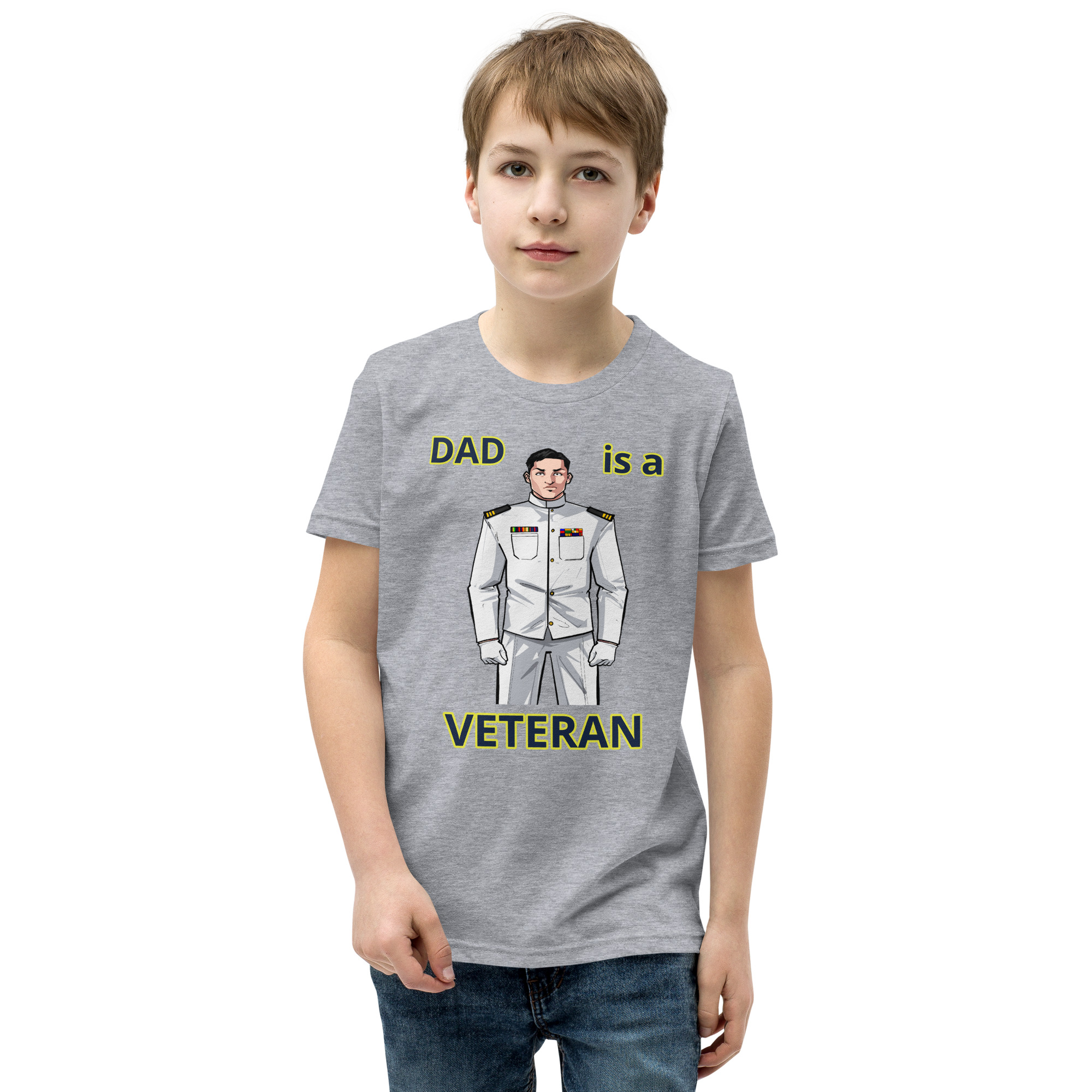 DAD IS A VETERAN TOO FIFE Youth Short Sleeve T-Shirt - Image 5
