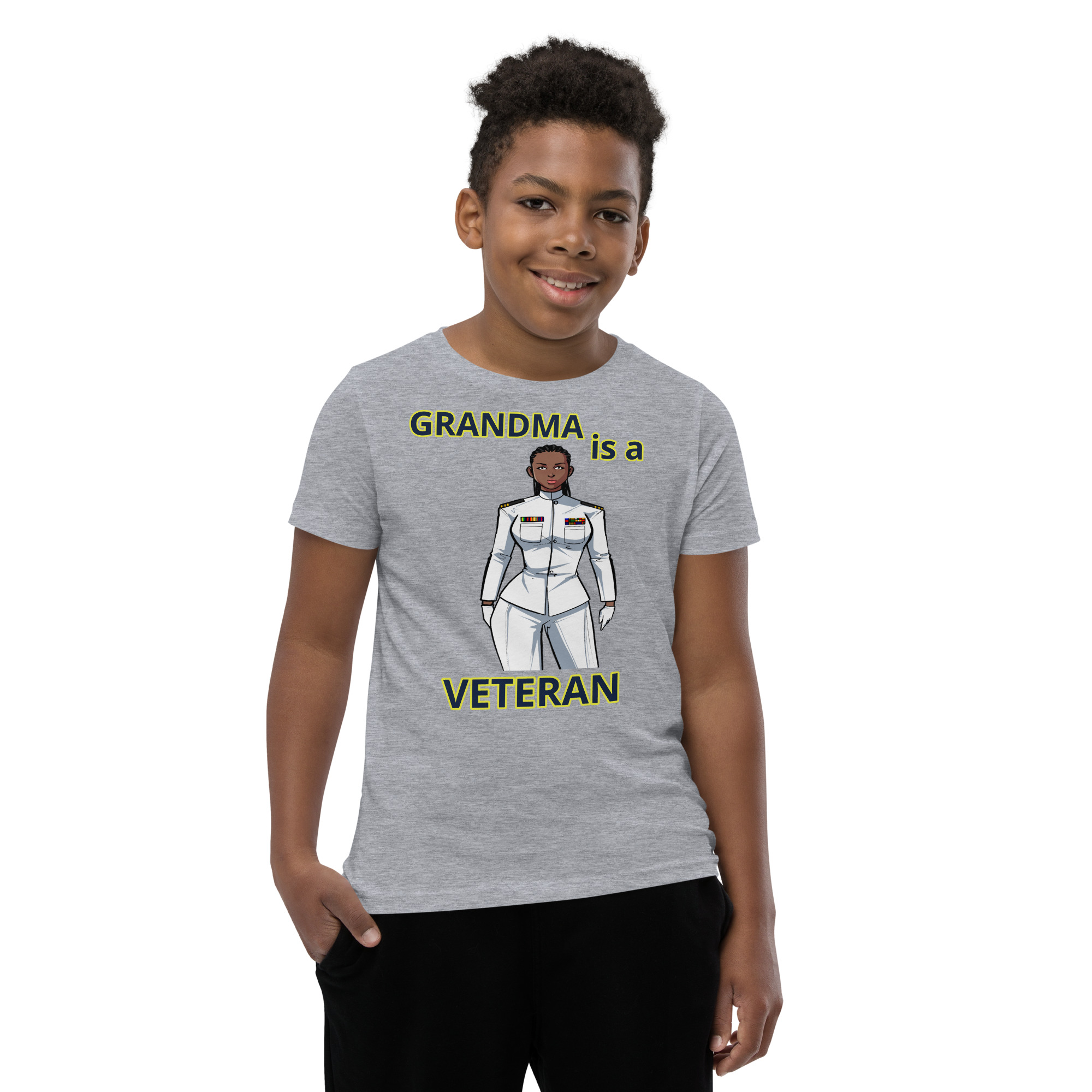 GRANDMA IS A VETERAN TOO FIFE Youth Short Sleeve T-Shirt - Image 5