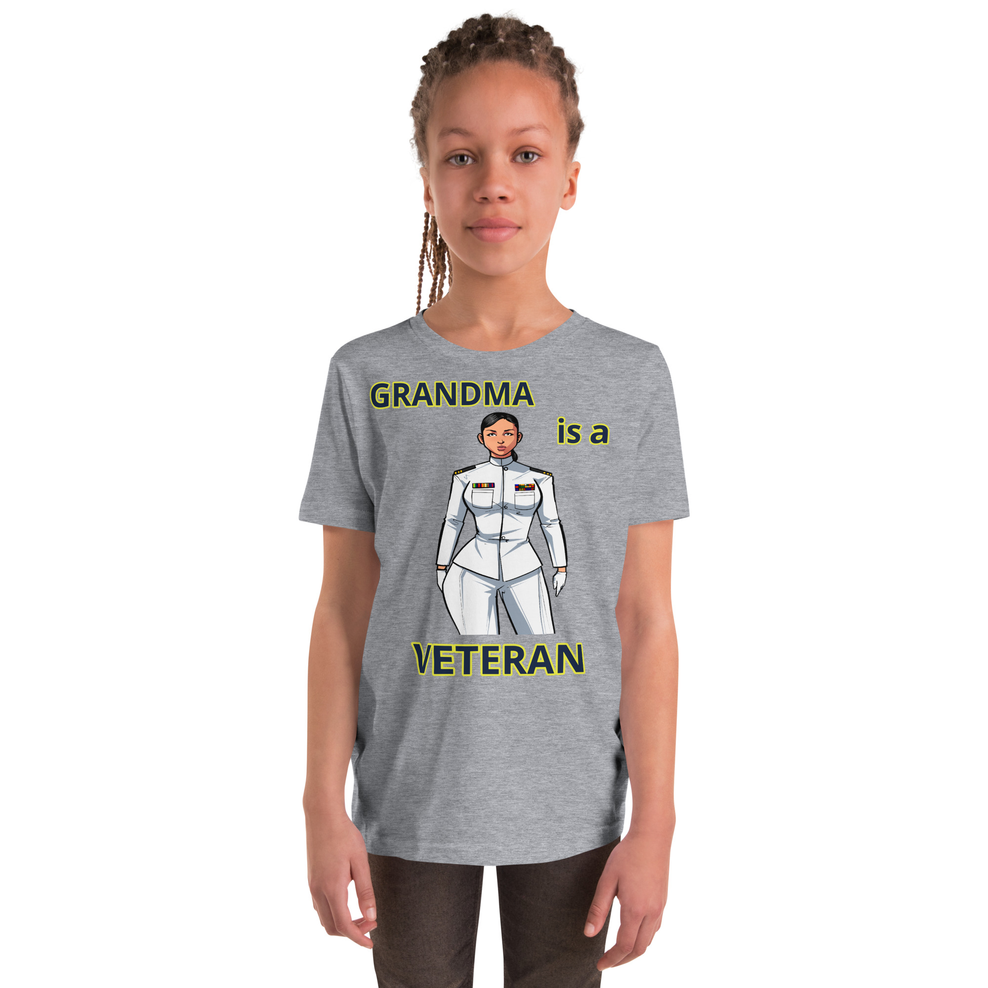 GRANDMA IS A VETERAN TOO FIFE Youth Short Sleeve T-Shirt - Image 3
