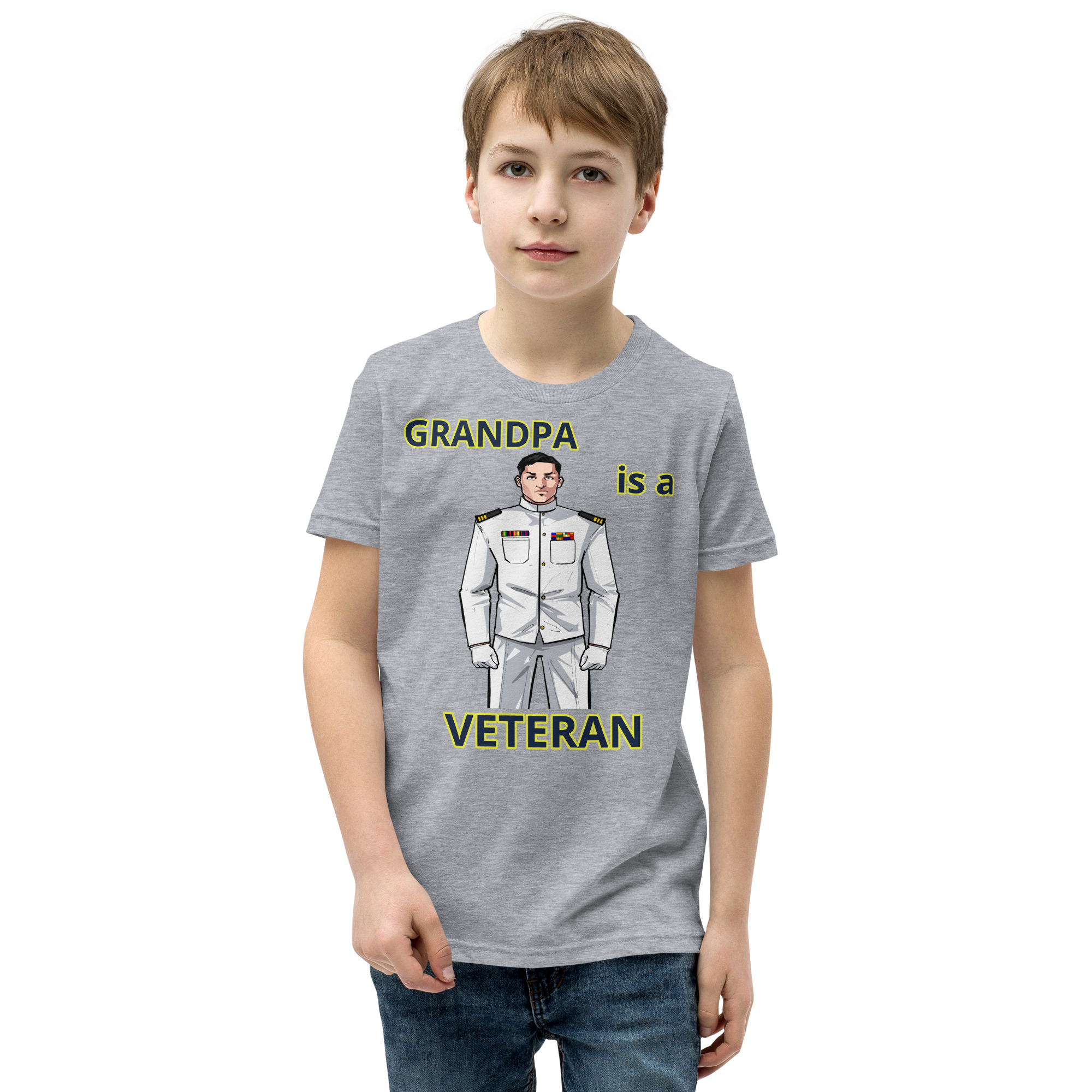 GRANDPA IS A VETERAN TOO FIFE Youth Short Sleeve T-Shirt - Image 5