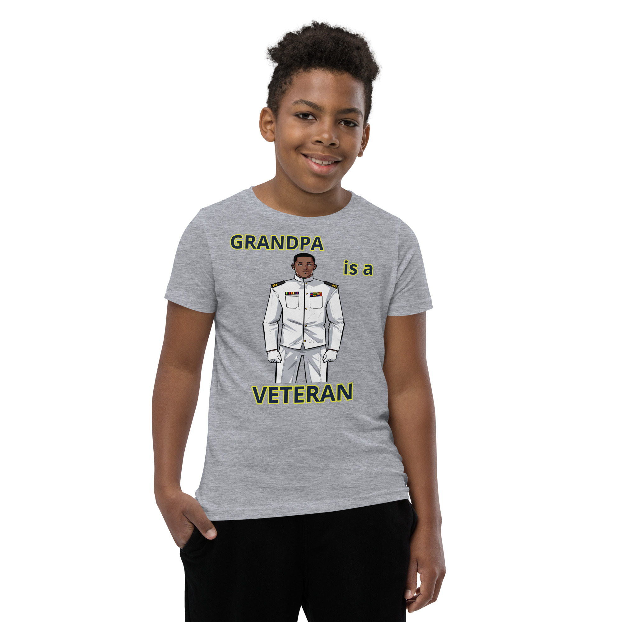 GRANDPA IS A VETERAN TOO FIFE Youth Short Sleeve T-Shirt - Image 5