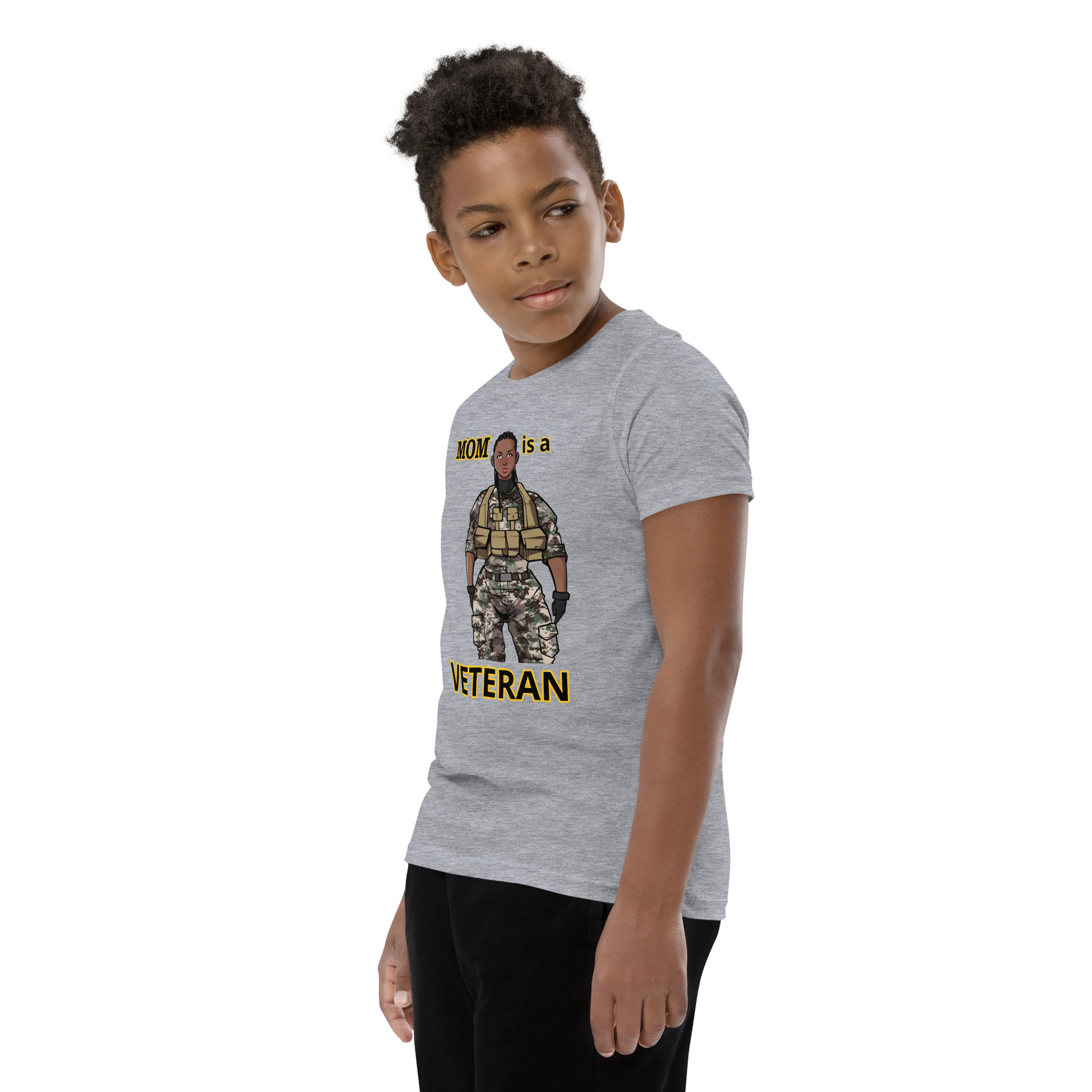 MOM IS A VETERAN TOO FIFE Youth Short Sleeve T-Shirt - Image 6