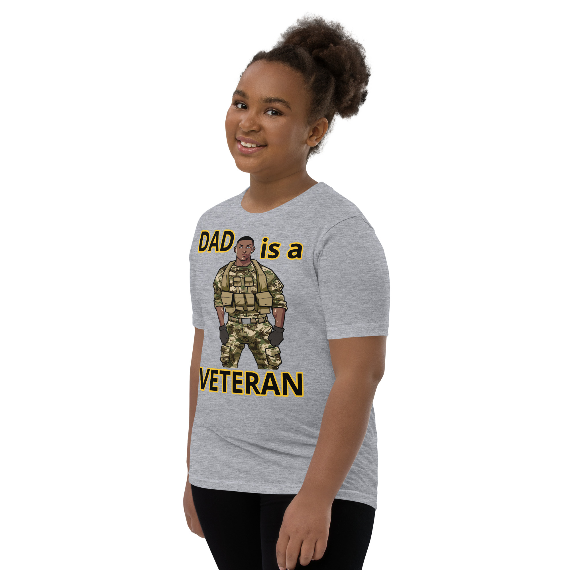 DAD IS A VETERAN TOO FIFE Youth Short Sleeve T-Shirt - Image 6