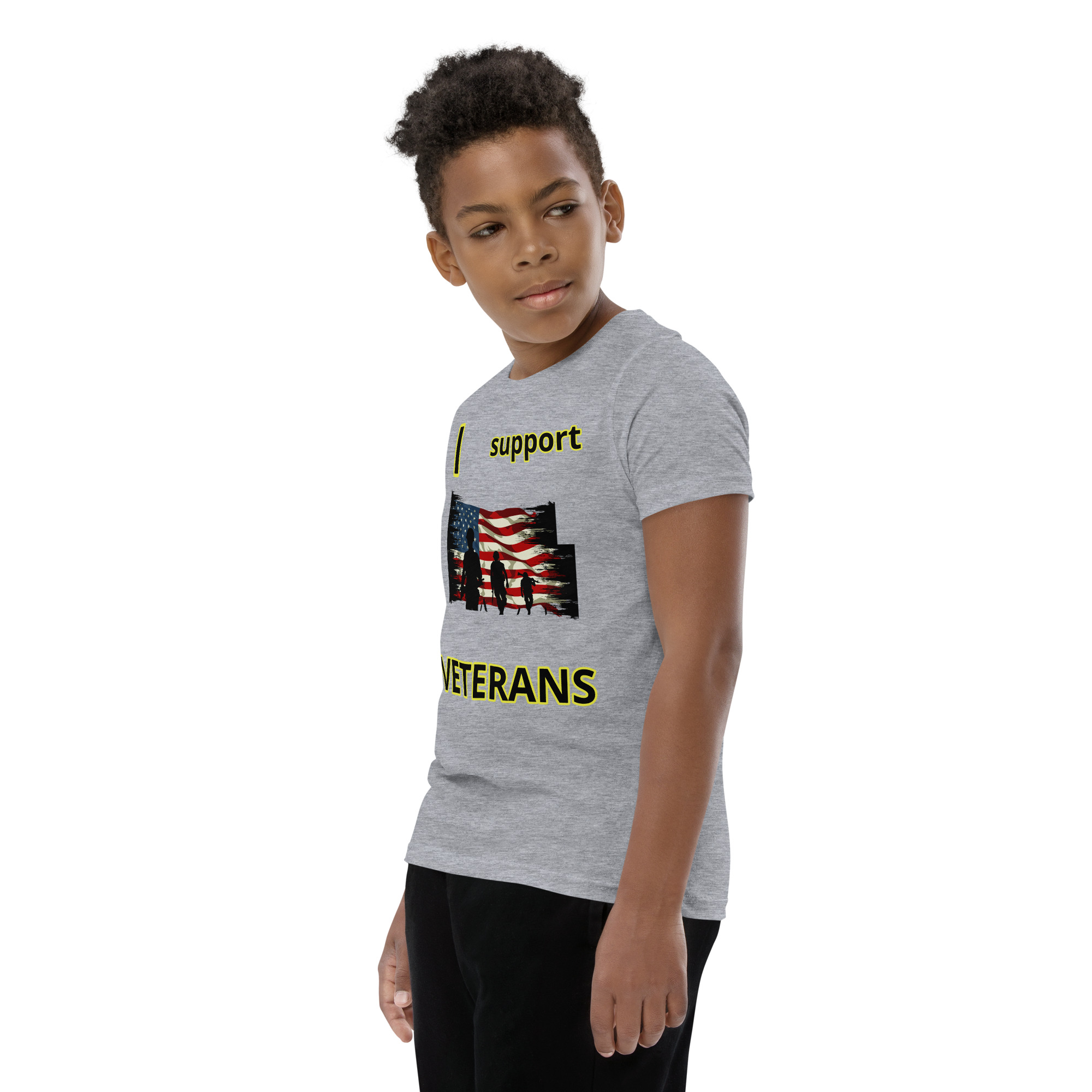 I SUPPORT VETERANS TOO FIFE Youth Short Sleeve T-Shirt - Image 6