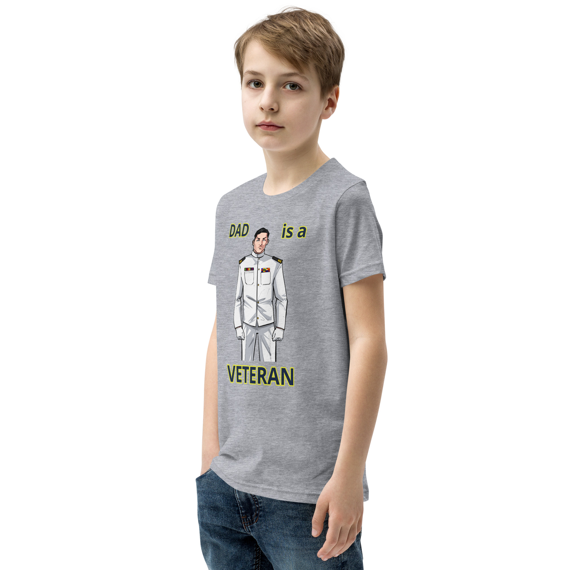 DAD IS A VETERAN TOO FIFE Youth Short Sleeve T-Shirt - Image 7