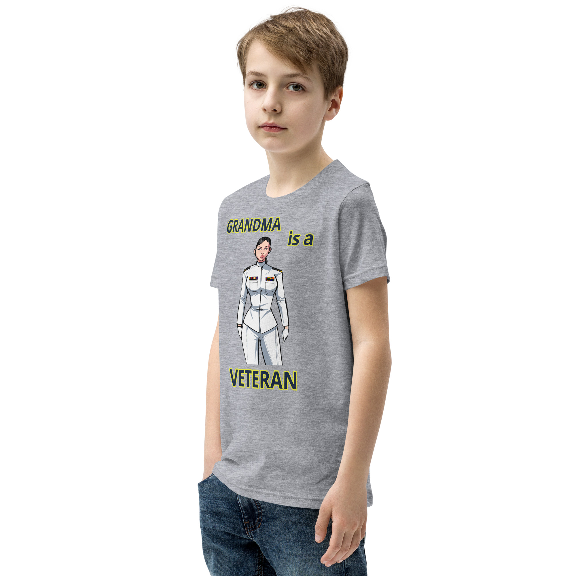 GRANDMA IS A VETERAN TOO FIFE Youth Short Sleeve T-Shirt - Image 7