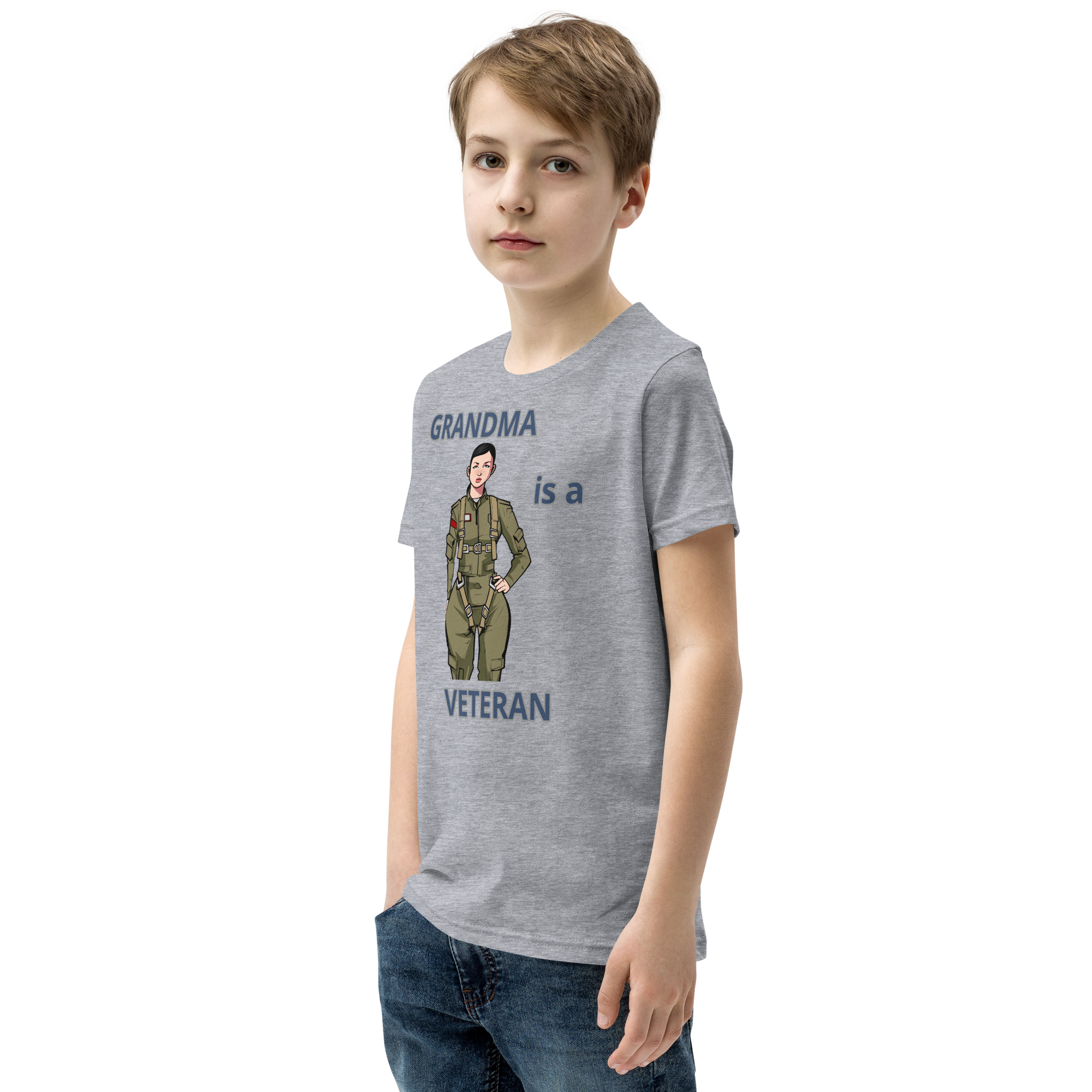 GRANDMA IS A VETERAN TOO FIFE Youth Short Sleeve T-Shirt - Image 7