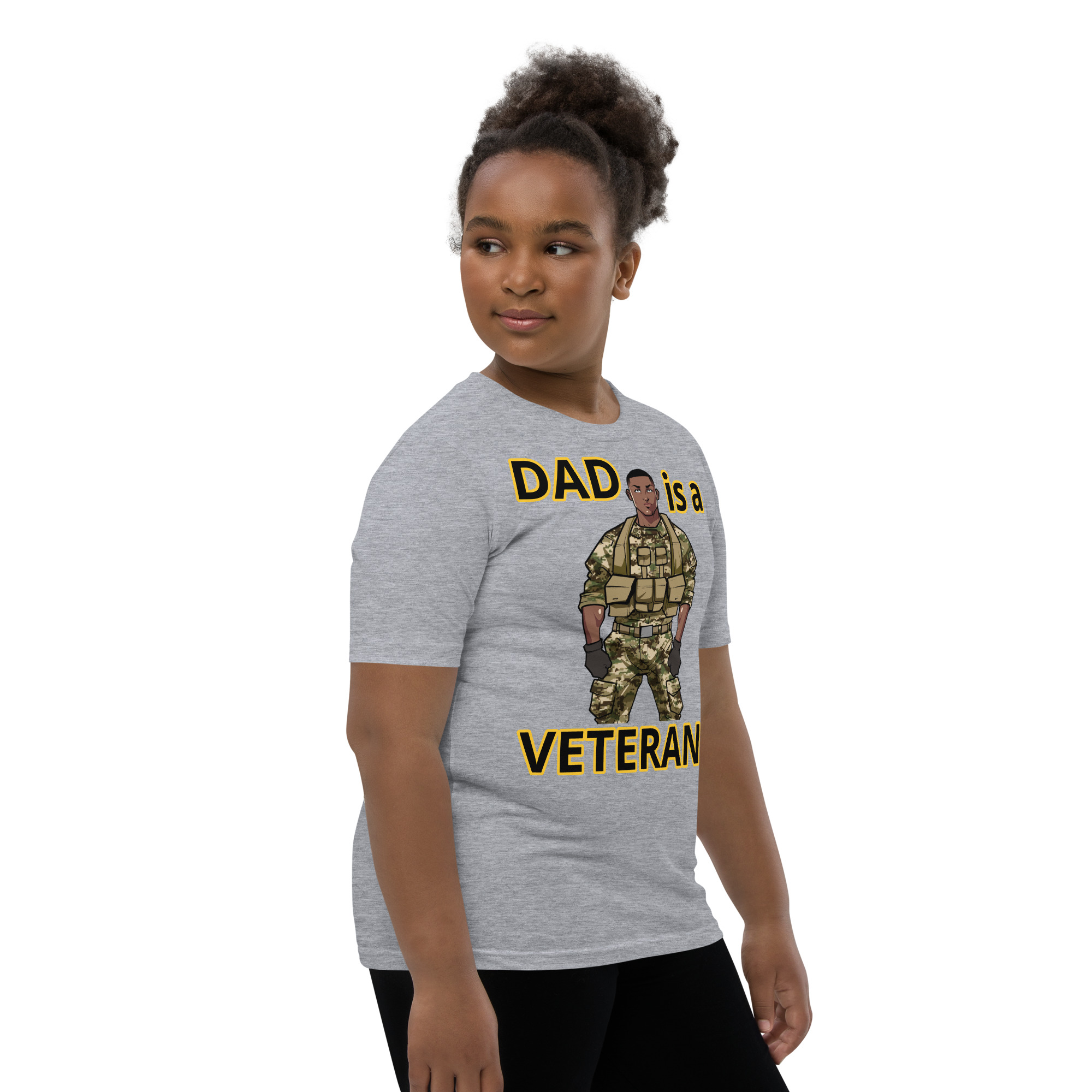 DAD IS A VETERAN TOO FIFE Youth Short Sleeve T-Shirt - Image 7
