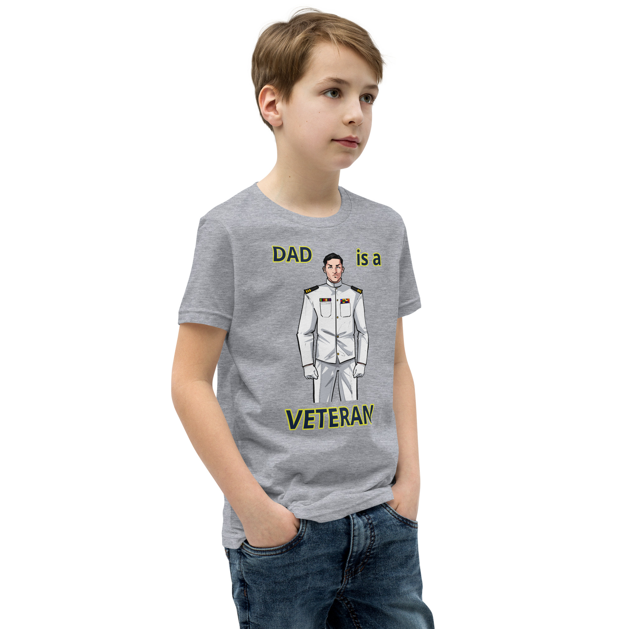 DAD IS A VETERAN TOO FIFE Youth Short Sleeve T-Shirt - Image 6