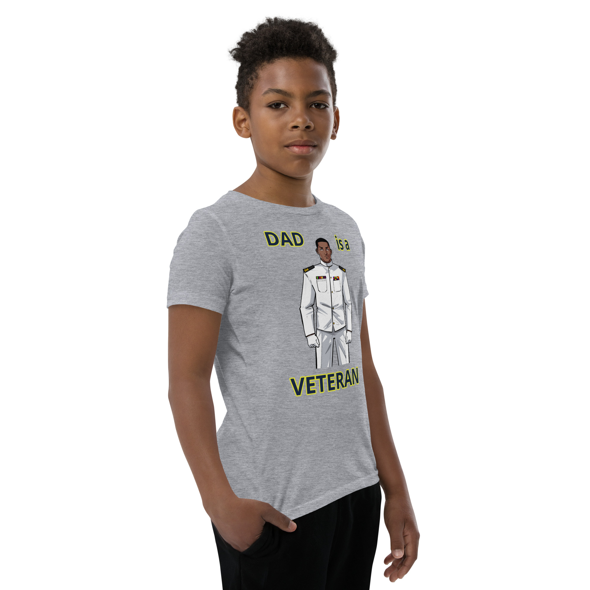 DAD IS A VETERAN TOO FIFE Youth Short Sleeve T-Shirt - Image 7
